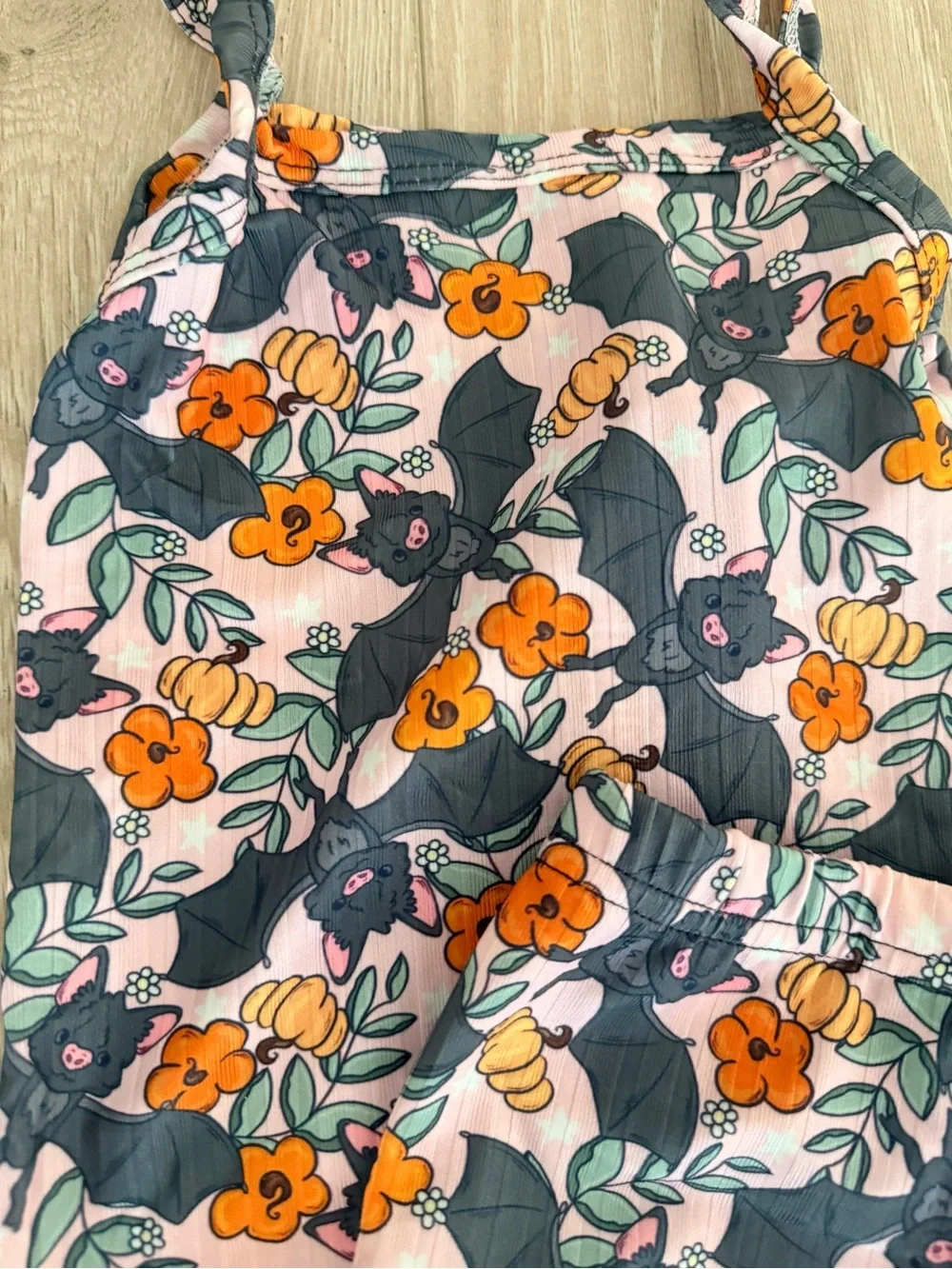 Kids Floral Bat Print Pink Set